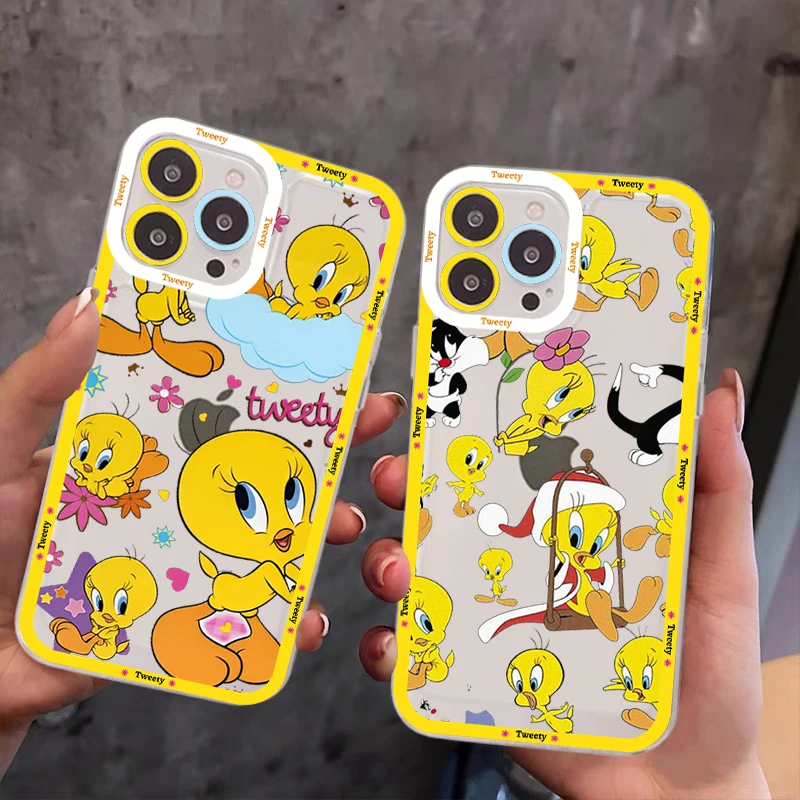Чехол T-Tweetys bird для телефона iPhone 11 12 13 14 Mini Pro Max XR X XS, прозрачный чехол из ТПУ для 8 7 6 Plus SE 2020