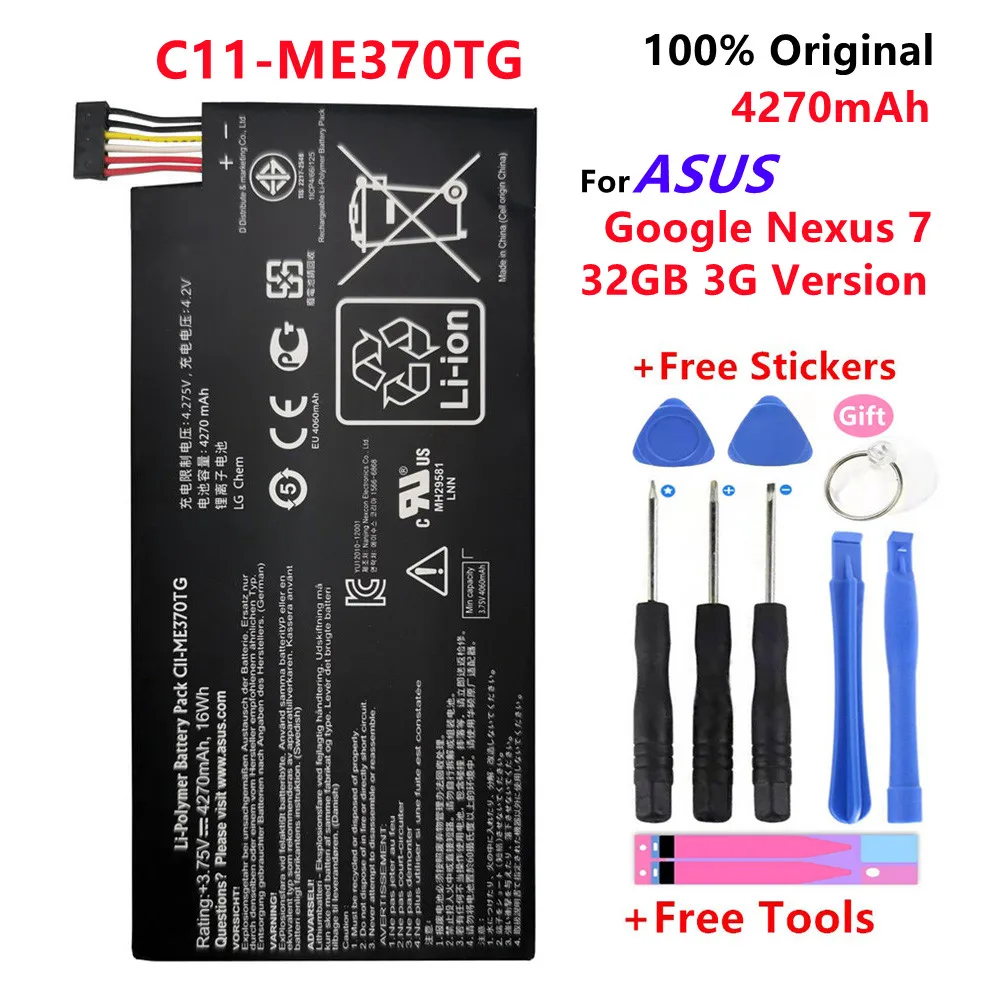 

100% Original 4270mAh C11-ME370TG Tablet PC Battery For Asus Google Nexus 7 32GB 3G Version Batteries Batteria+Tracking number