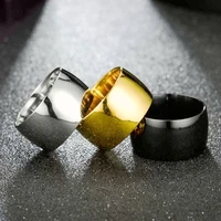 european and american fashion titanium steel mens ring wide stainless steel plain ring high end jewelry wholesale