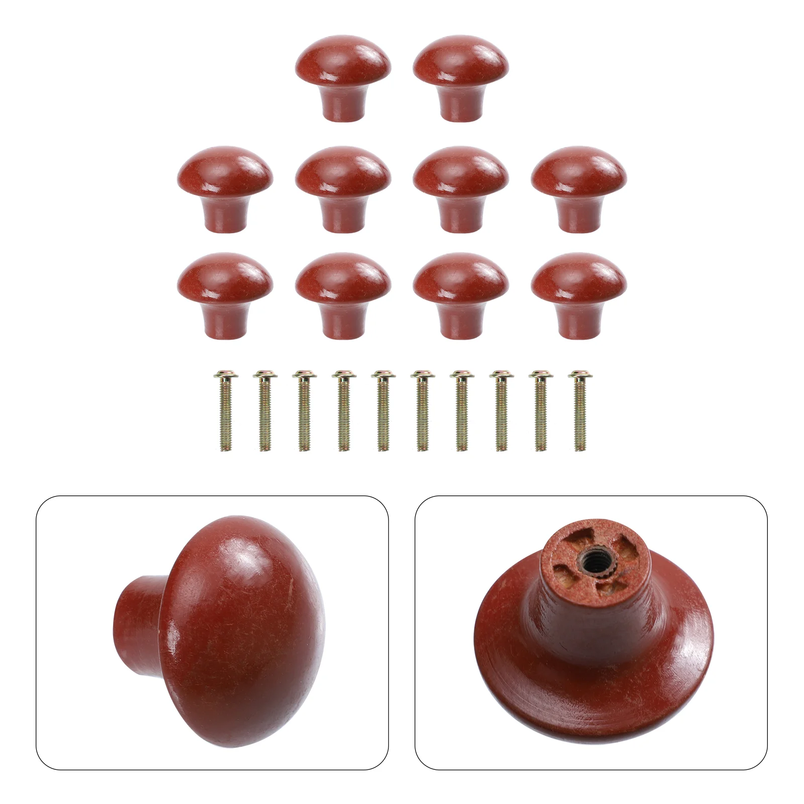 

Handle Knobswood Wooden Knob Drawer Cabinet Household Doorround Cupboard Handles Single Hole
