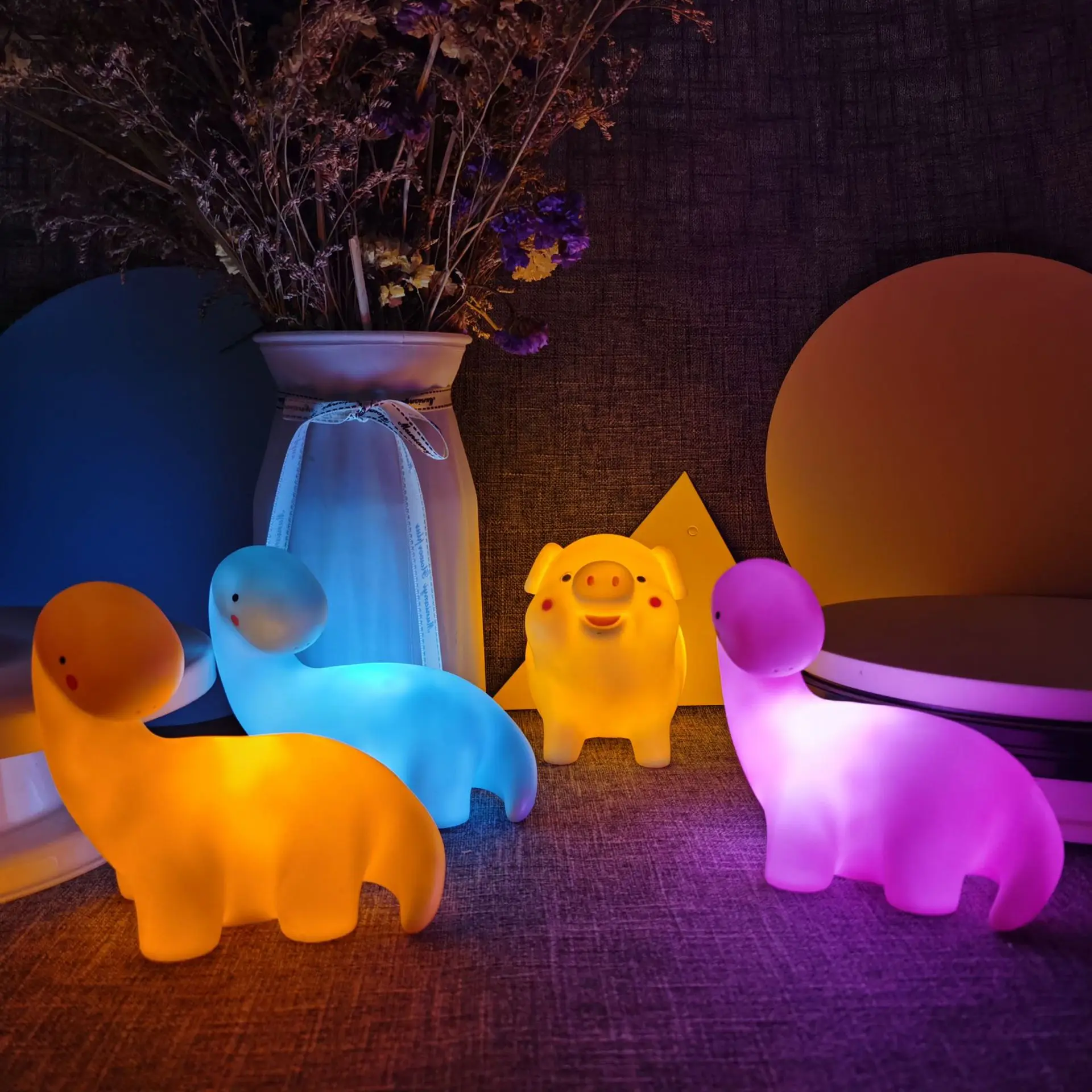 

Dinosaur Night Lights Cartoon Led Light Creative Kawaii Animal Child Lamp Exquisite Square Funny Home Decor Birthday Decorations