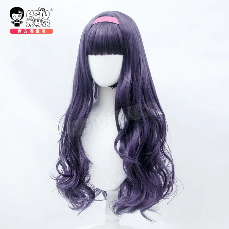 Аниме Card Captor Sakura Tomoyo Daidouji Косплей Парик 80 см Длинный Темно-Серый Фиолетовый