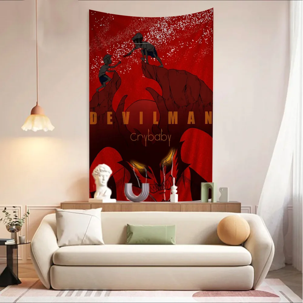 Anime Devilman Crybaby Chart Tapestry Art Science Fiction Room Home Decor Cheap Hippie Wall Hanging