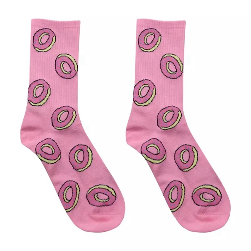 

Golf socks donuts cartoon pattern pure cotton hip-hop skateboard cotton socks cute socks for both male and female students