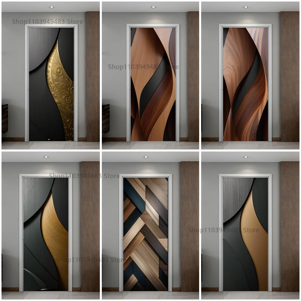 Художественная Деревянная Текстура Серия Настенных Водонепроницаемых