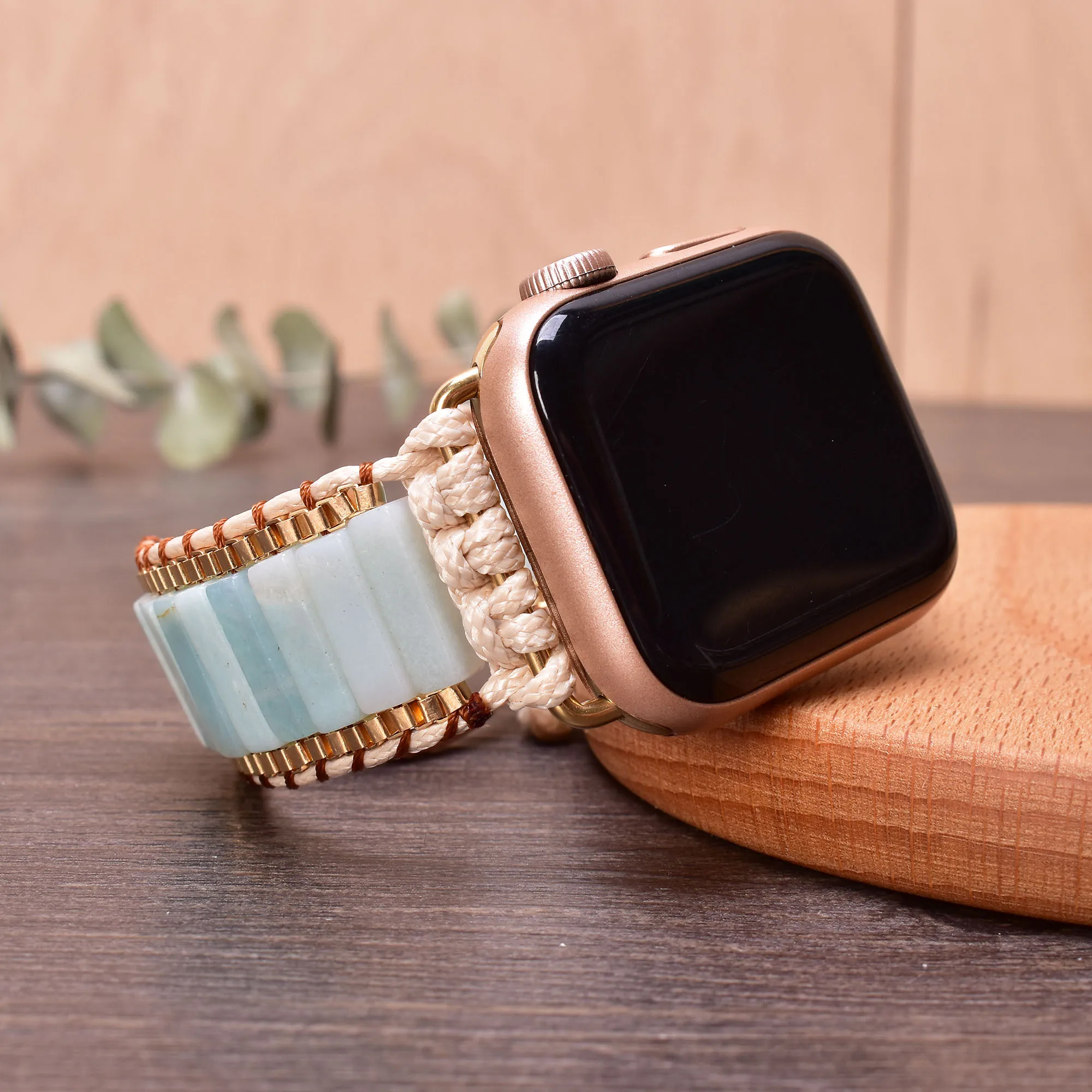 

Amazonite Apple Watch Band 38mm/44mm Vegan Handmade Band Smart Watch Wrist Bracelet Strap for Iwatch Series 1-SE Accessories