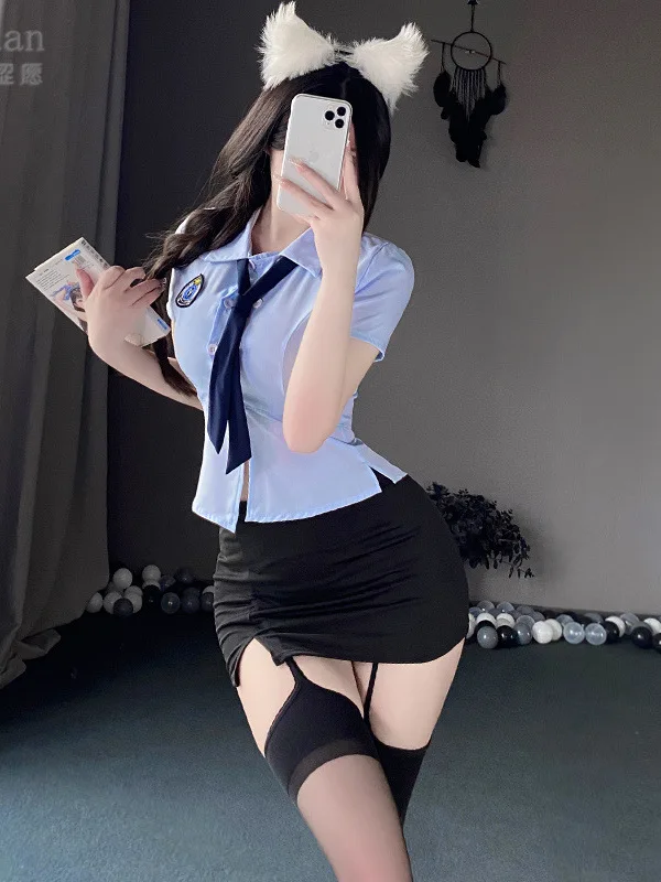 Сексуальный женский профессиональный комплект с отложным воротником и коротким