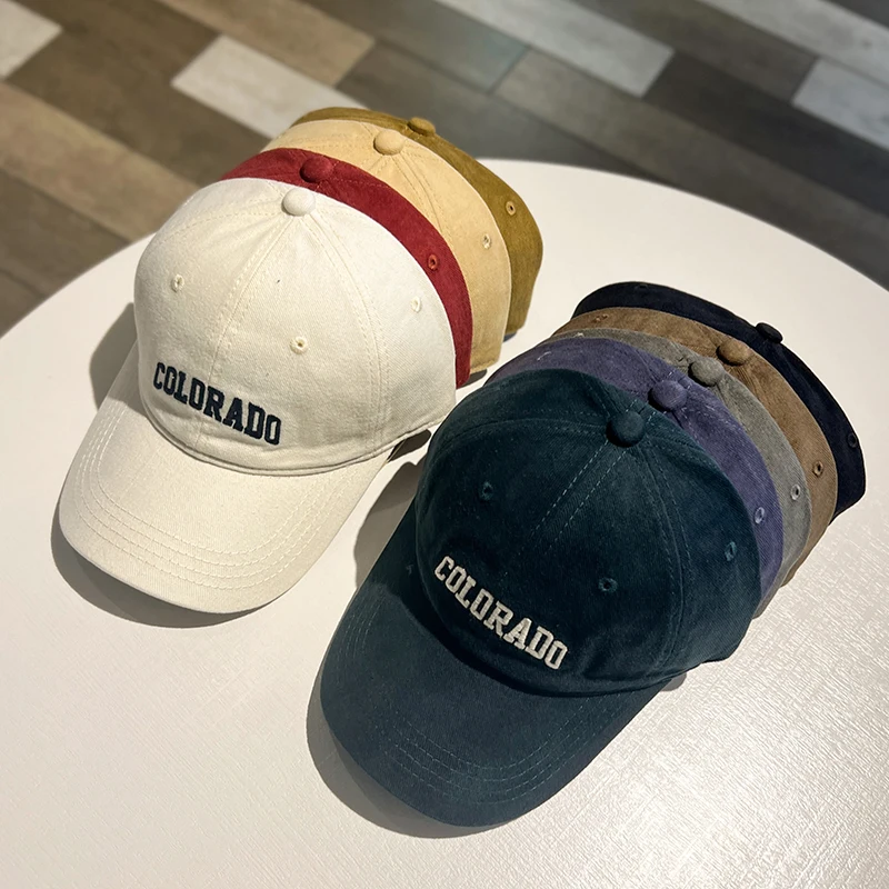 New Outdoor Cotton Girls Baseball Caps Solid Embroidery Men Women Cap Hip Hop Sunscreen Adjustable Snap Back Teens Baseball Hats