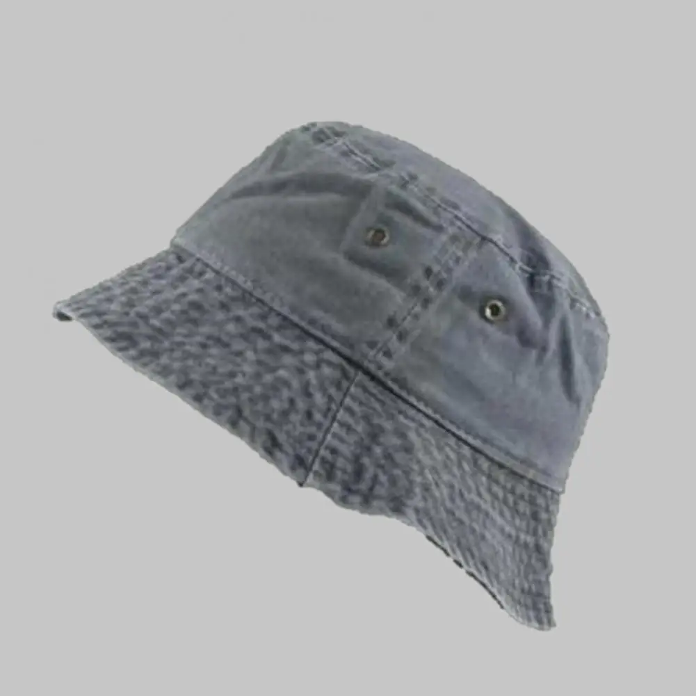 

Trendy Fisherman Hat Sunscreen Skin-touching Unisex Denim Washed Basin Hat Foldable Denim Hat Costume Accessories