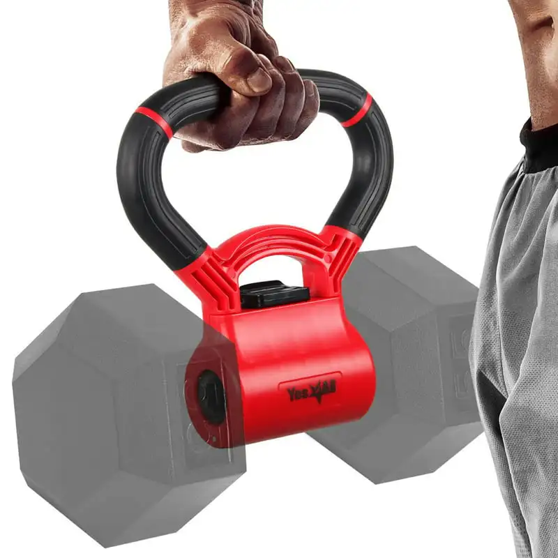 

Kettle Grip New Version - Weight grip to convert dumbbells into kettlebells for workouts with capacity up to 100 lbs