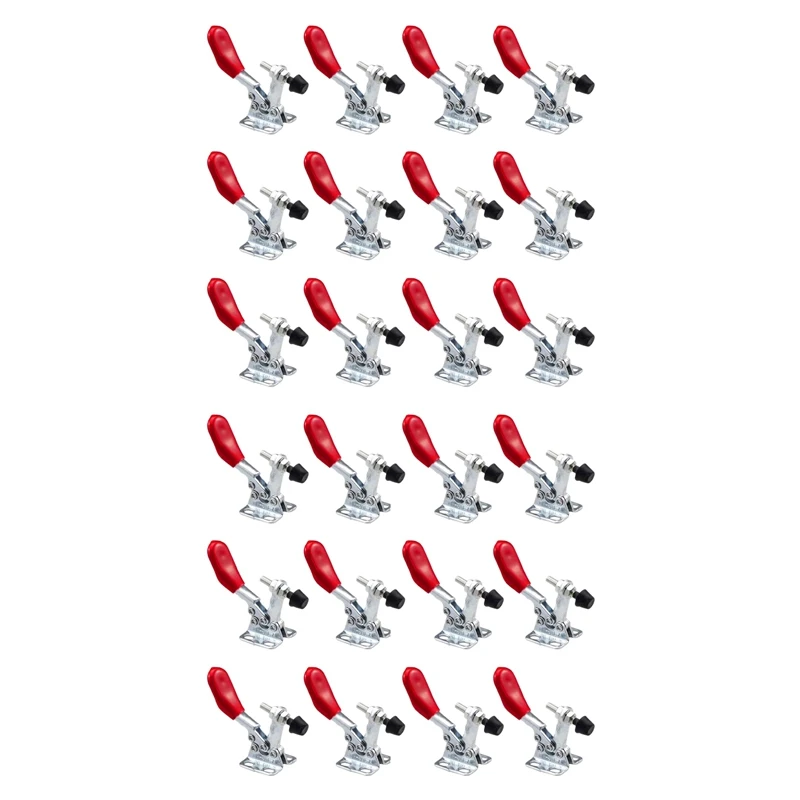 

24 Pieces Hand Tool Adjustable Toggle Clamp 201A Antislip Red Horizontal Clamp 201-A Quick Release Heavy Duty Tool