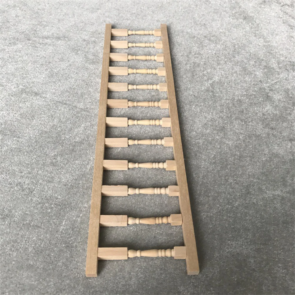 

Miniature Wooden Handrail Fence Furniture 12 Ornament Mini Model Wood Decor Terrarium Stairs Scale Staircase House