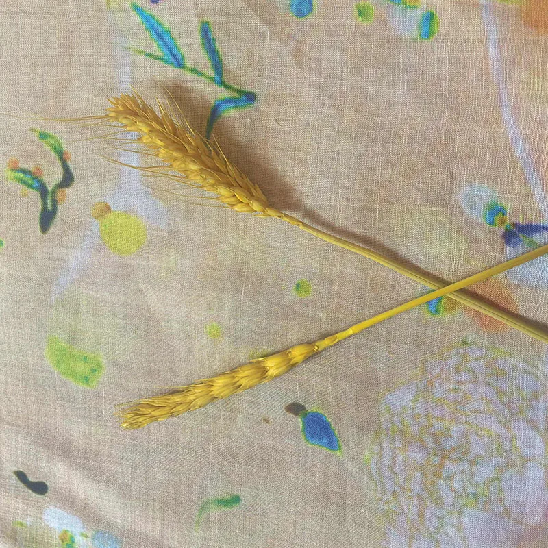 50X140 см опавшие листья возвращают их корня Рами ткань с принтом для платьев халат