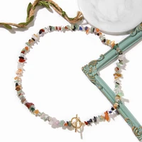 irregular amazonite beaded necklace 45cm colorful natural stone necklaces vintage energy simple choker for women jewelry gift