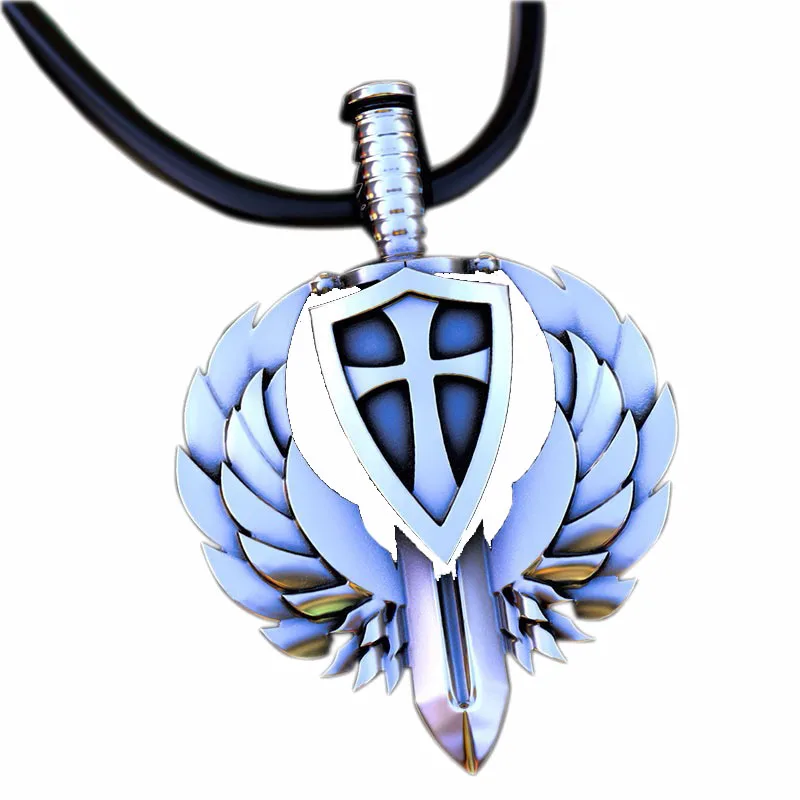 цепочка на шею женская подвеска украшения Мужской крест щит в форме крыла меч
