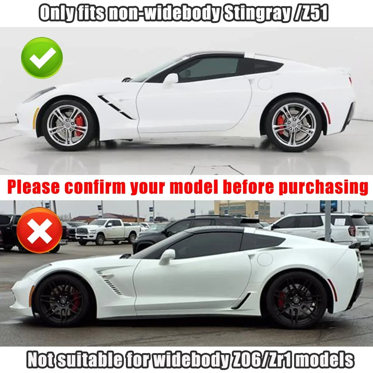 Пара автомобильных боковых вентиляционных отверстий крышка для Chevrolet Corvette C7 Stingray