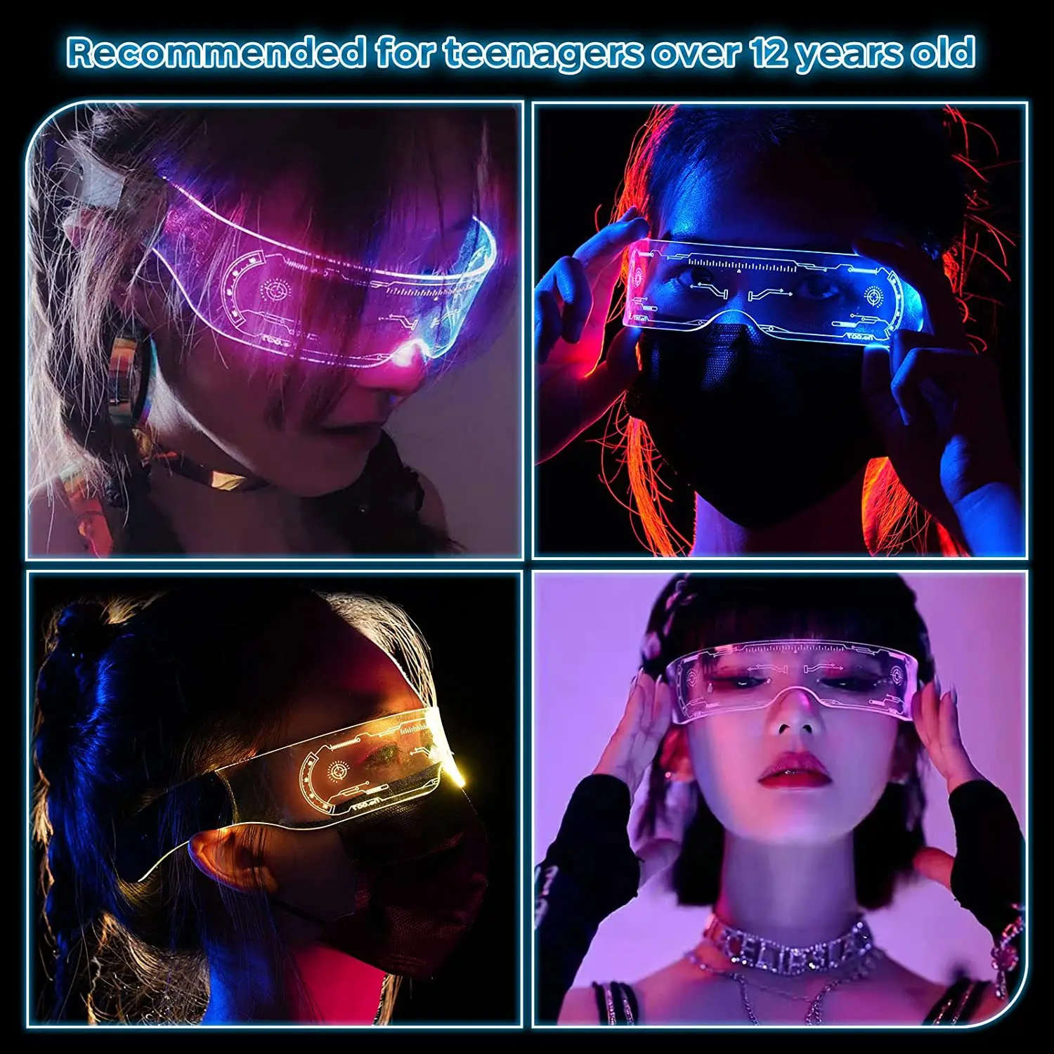 Флуоресцентные очки для косплея супергероя фестиваля и праздничного декора 1 шт.