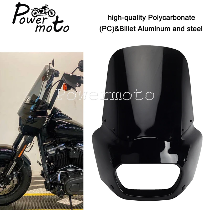 

Clear Motorcycle Front Headlight Fairing windshield Fairing Wind Compatible For Harley Softail Fat Bob FXFB 114 FXFBS 2018-2023