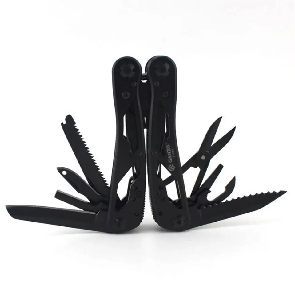 Многофункциональный инструмент Ganzo G202B с набором отверток для кемпинга, альпинизма и походов, чёрный.