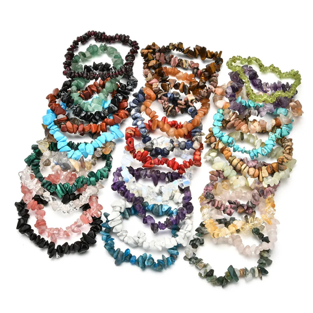 

Wholesale Hot Irregular Natural Crystals Chakras Stone Bracelet Beads Chips Jewelry Healing Crystals Reiki Spiritual Products