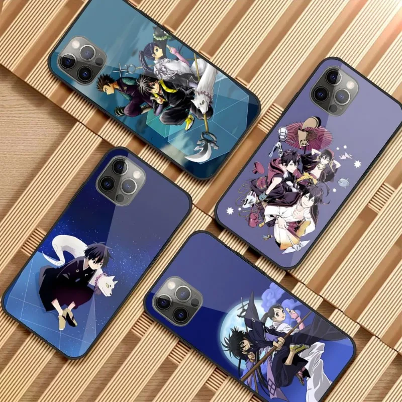 Чехол для телефона с аниме Kekkaishi для iPhone 14, 13, 12, 11, XS, X, 8, 7, 6 Plus, Mini Pro Max, SE 2022, черный стеклянный чехол для телефона из поликарбоната и ТПУ