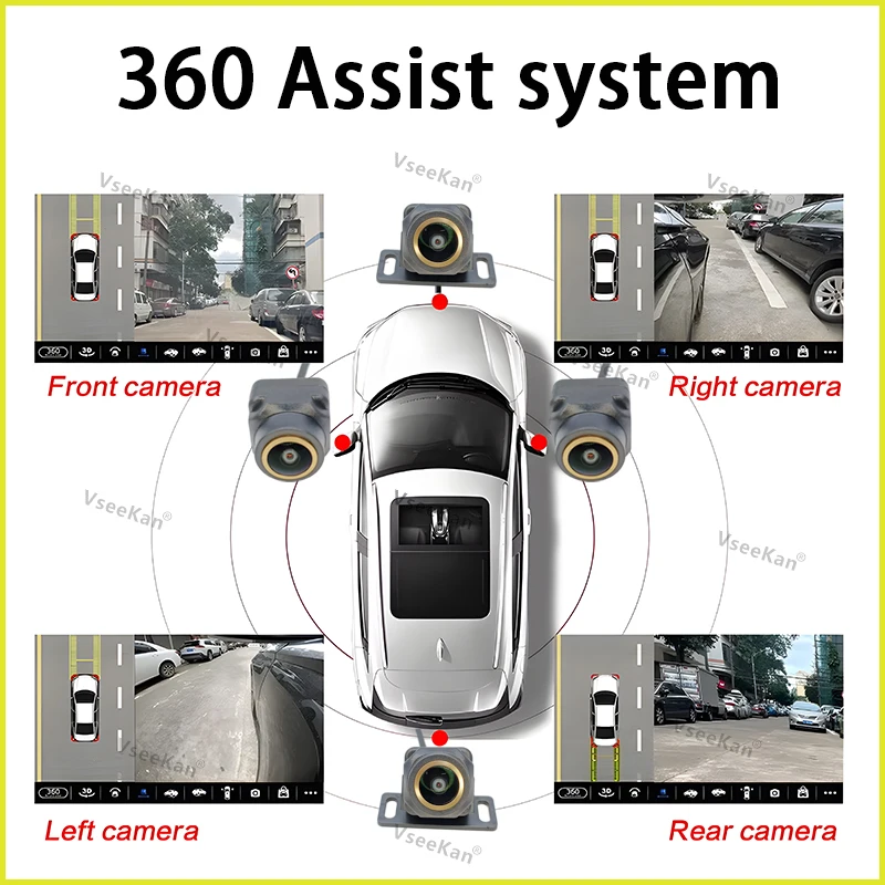 Фото 8K 3D AHD 1080P 720P Автомобильная 360-панорамная камера 4 шт. квадратных камер для Android-радио с 360APP SN307 WDR Золотой рыбный объектив №2