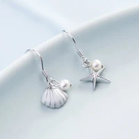 cute sweet starfish shell drop earrings marine style anima fish earrings for women girl fashion jewelry