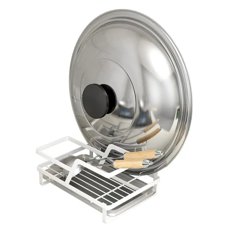 

Pot Lid Rack Spoon Holder Stand Kitchen Organizer Fork Spatula Rack Pan Cover Shelf Tableware Storage Rack Shelf Pot Lid Holder