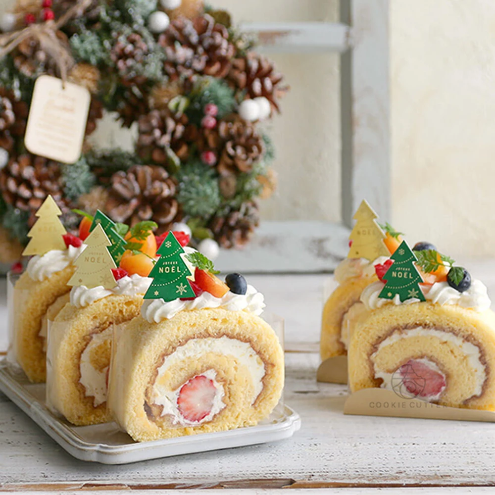 100 шт. Подарочная карточка для торта десерта Рождественский лось медведь