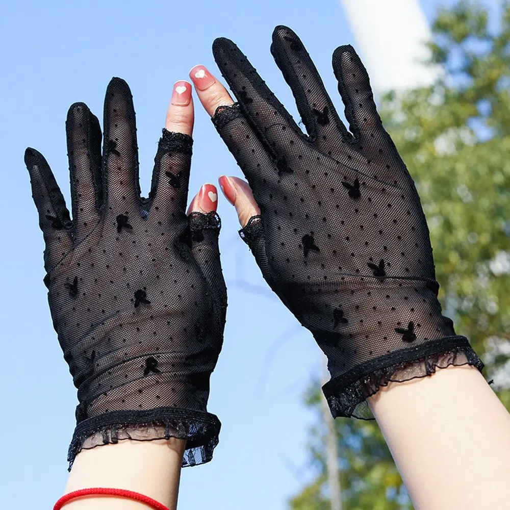 

Summer Ultra-Thin Gloves Show Two or Three Fingers Tea Picking Gloves Nylon Sport Fishing Gloves Working Fingerless Gloves