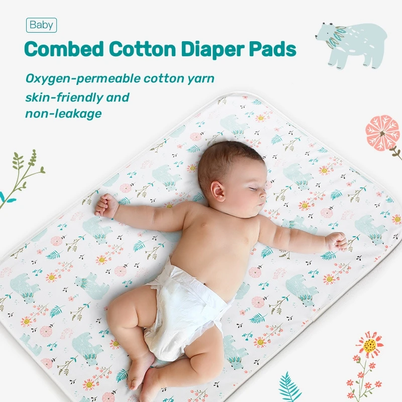 

70cmx50cm Baby Waterproof Diaper Changing Urine Absorbent Mat Baby Nappy Changing Pad Soft Reusable Washable Mattress Pad Boys