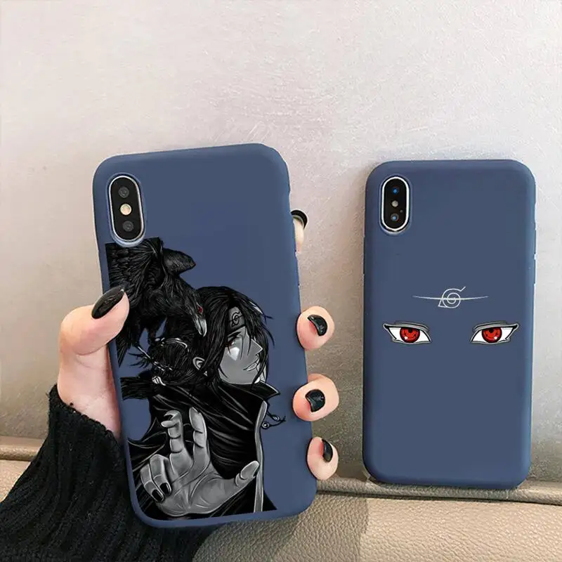 

Naruto Akatsuki Uchiha Itachi Phone Case for iPhone 13 12 mini 11 Pro XS MAX X XR 7 8 6 Plus Color blue Soft Silicone Cover