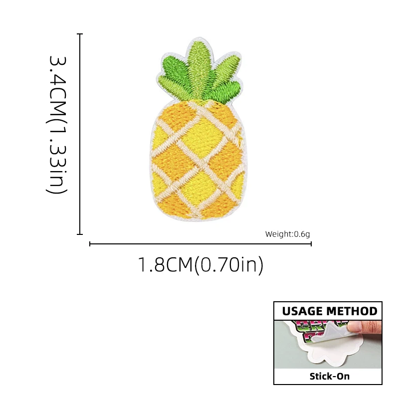 Нашивки с вышивкой фруктов значки ананасами своими руками на клейкой основе