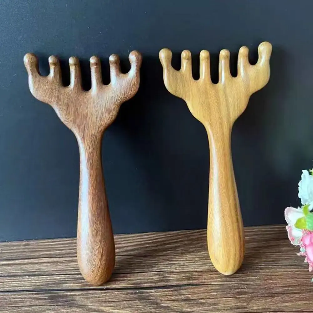 Цвет случайный массаж скребковая расческа сандаловое дерево широкие зубцы