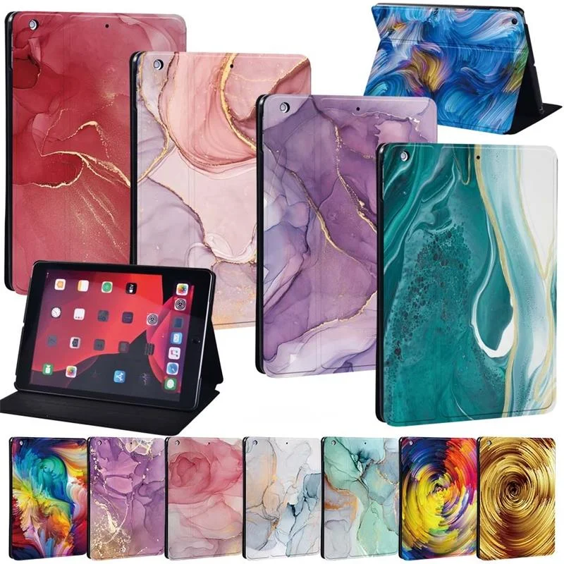 

Watercolor for Apple Ipad 8 2020 8th 10.2 Inch Generation PU Leather Foldable Anti-fall Case Stand Tablet Protective Shell Cover