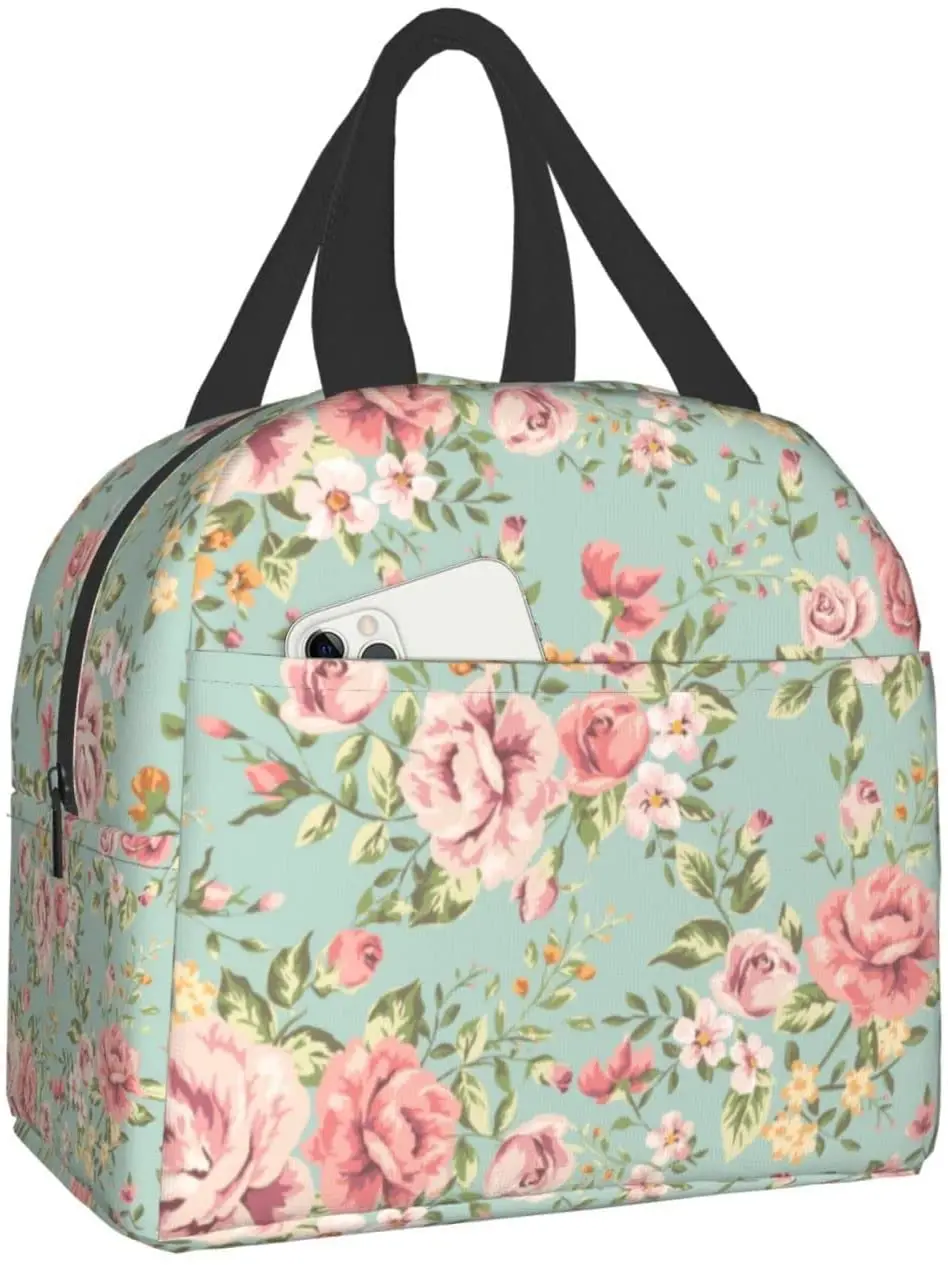 

Розовые, розовые, зеленые ланч-сумки, коробка с изоляцией, охлаждаемый контейнер для женщин, детей, девочек, сумка-тоут с контейнерами, много...