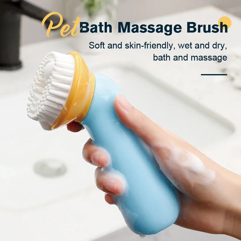 

Dog Brushes Pet Bath Brush Shampoo Massager Bath Brush Bathroom Puppycat Washing Massage Dispenser Grooming Shower Brush