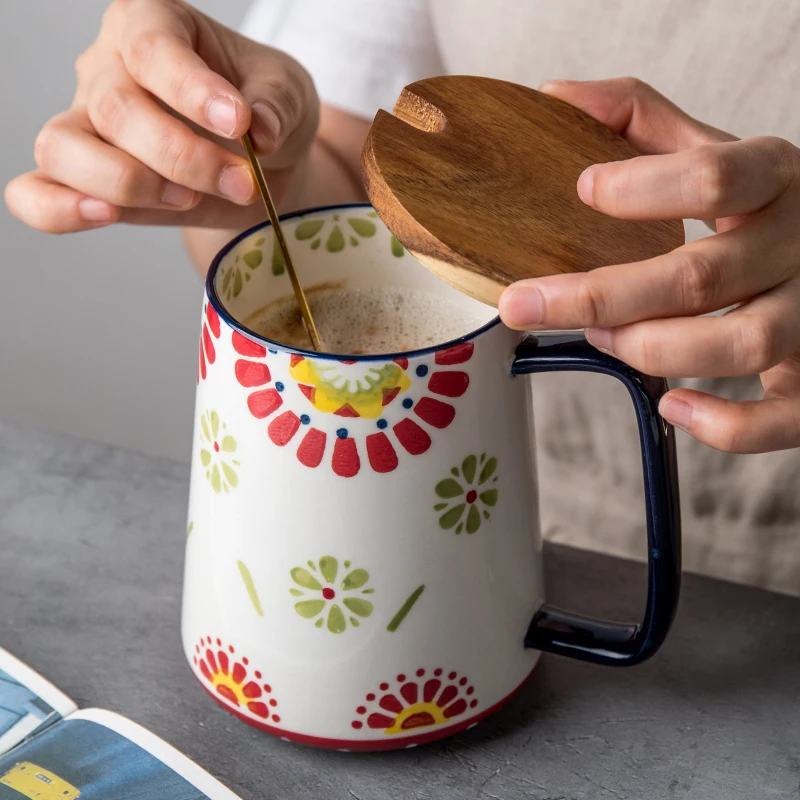 

700ml INS Retro Ceramic Mug Coffee Creative Office Office Tea Drink Drinkware Couples CUP Gift