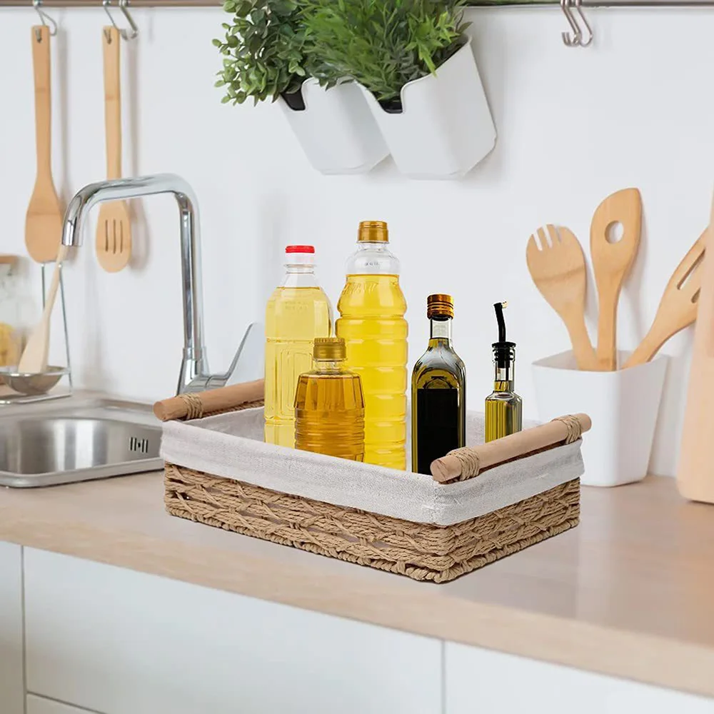 Плетеная корзина для хранения из искусственного ротанга Chzimade кухонный шкаф