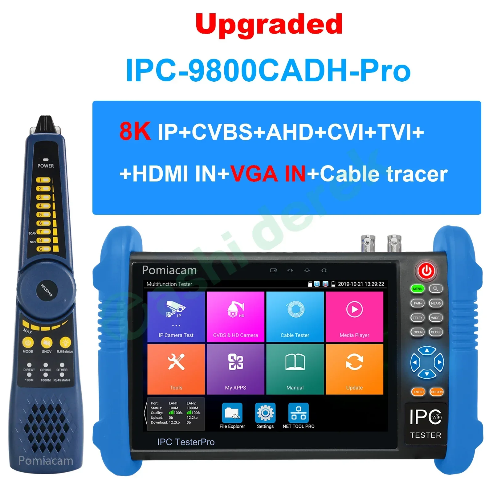 

Тестер видеонаблюдения TASHI DEREK IPC-9800 Pro 7 дюймов