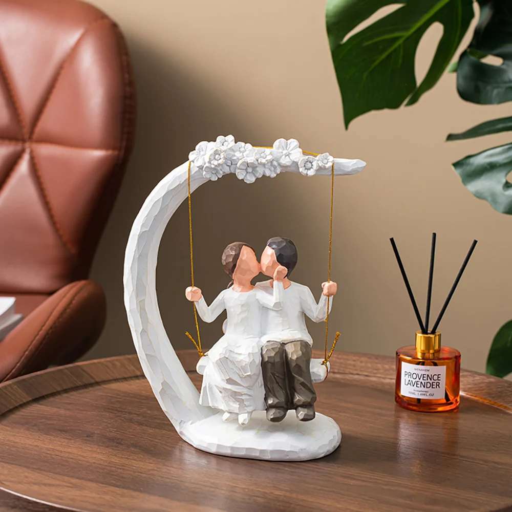 

Modern home decor accessories living room bedroom room desktop decoration small ornaments couple swinging sculpture wedding gift