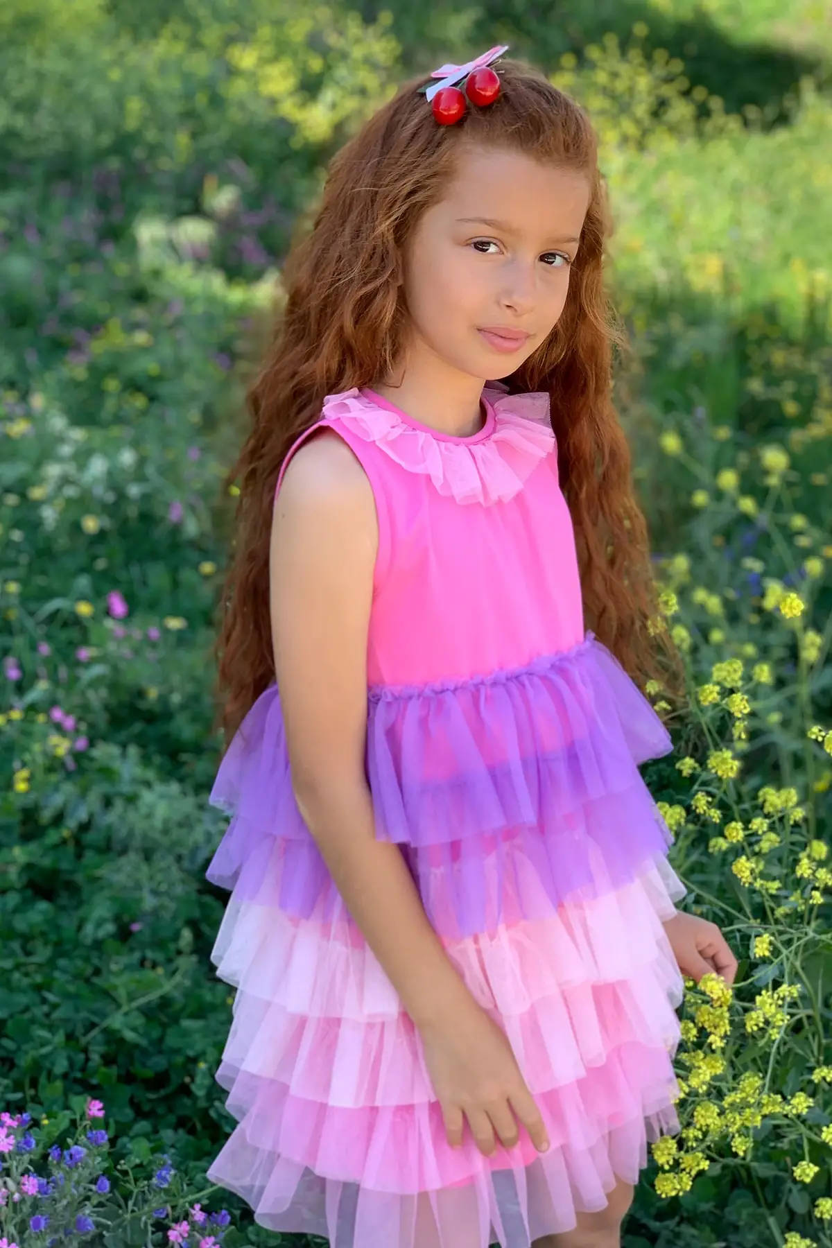 

Платье женское Радужное с коротким рукавом, Тюлевое ТРАПЕЦИЕВИДНОЕ миди-платье без рукавов, на молнии, с горловиной, темно-розовое