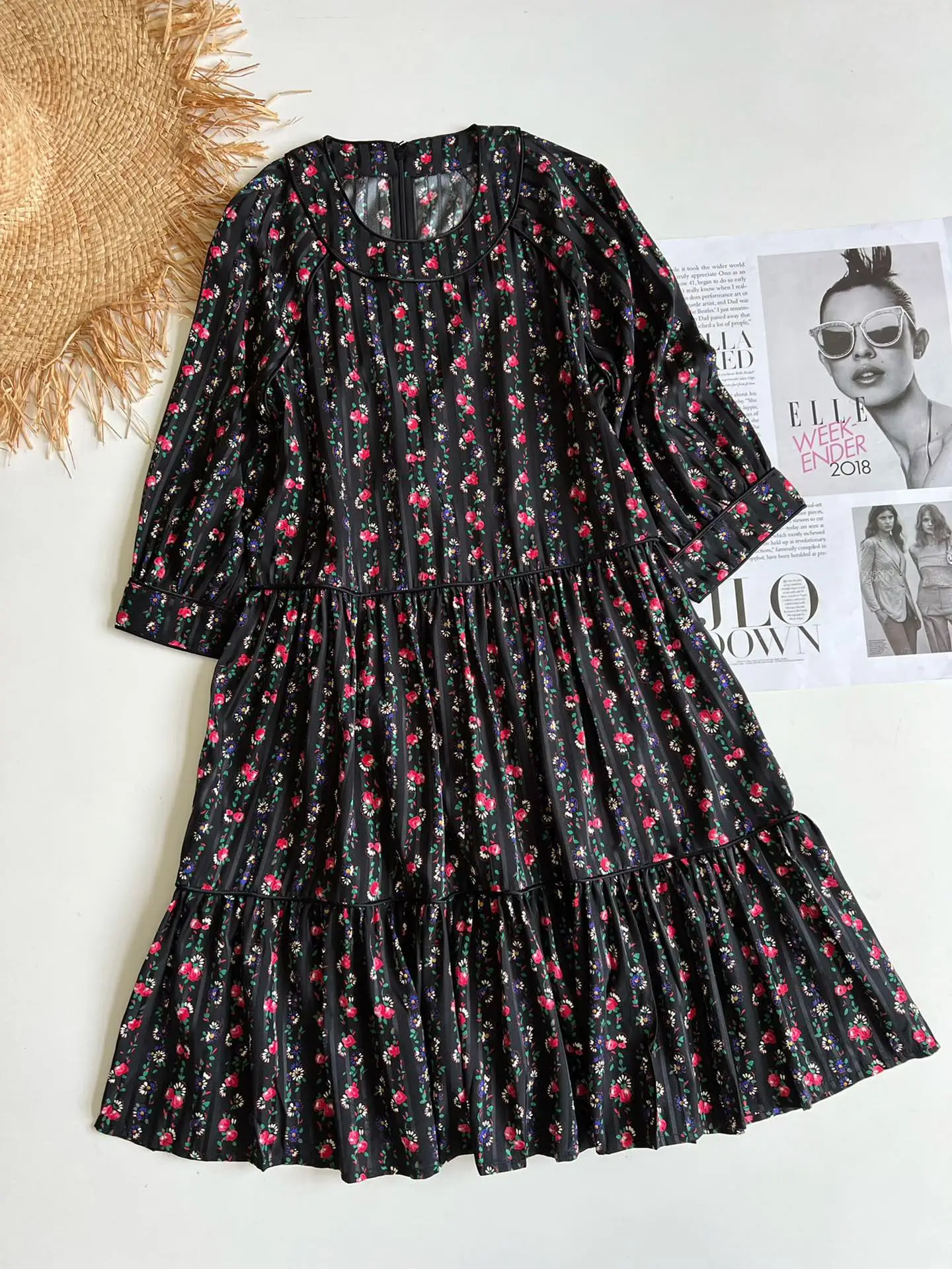 

Женское жаккардовое платье из шелка тутового шелкопряда с принтом, 19 мм