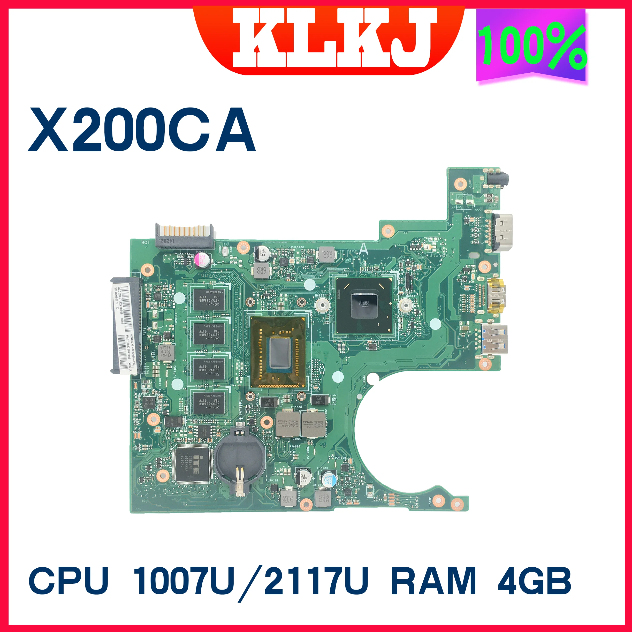 

Dinzi X200CA для ASUS X200CA X200CAP материнская плата для ноутбука 1007U/2117U CPU 4 Гб памяти материнская плата для ноутбука REV2.1 100% протестированная работа