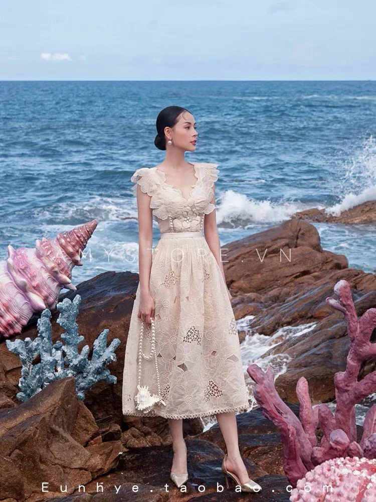 Женский Однотонный сарафан в стиле бохо элегантное пляжное платье без рукавов с