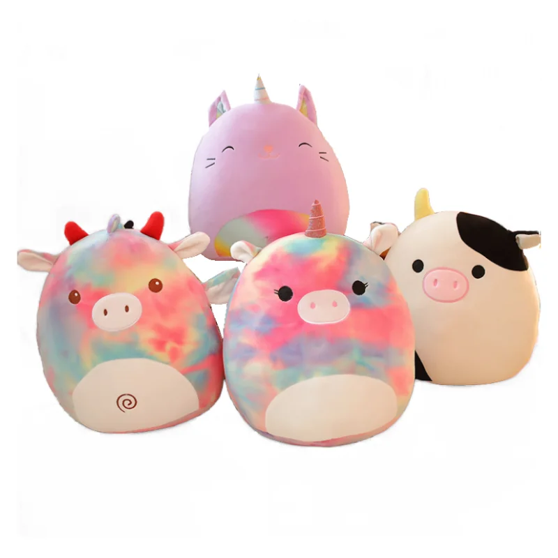 

35cm Hot Cute Soft Fat Unicorn Dinosaur Pig Cattle Plush Toys Stuffed Office Nap Sleep Pillow Cushion Gift Doll For Kids Girls