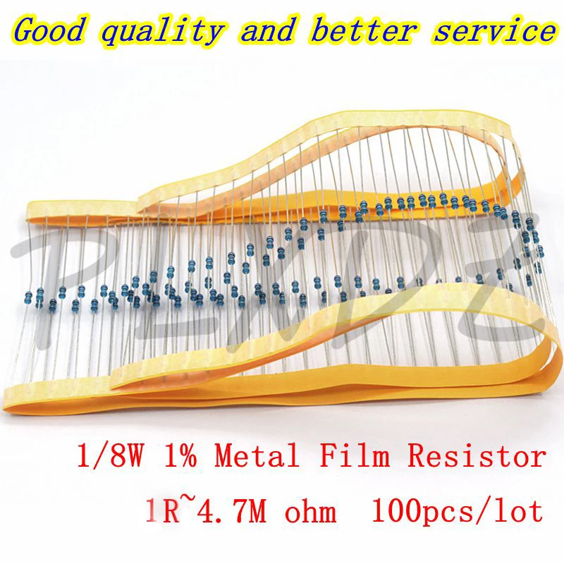100 шт. 1/8 Вт 1R-4 7 M 1% металлический пленочный резистор 0 125 1 2 10 47 120 150 220 270 330 470 1K K 4 10K 100K