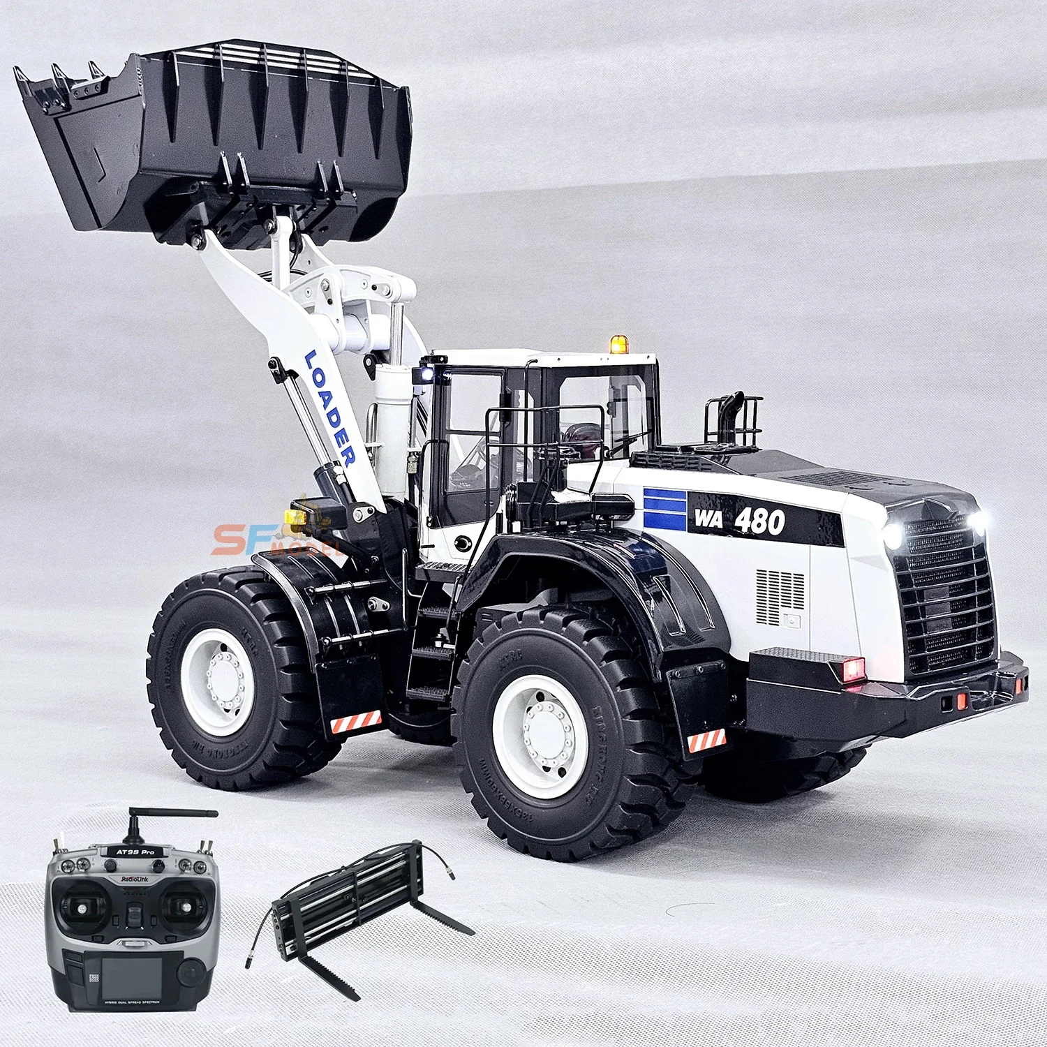 1/14 WA480 RC Гидравлический погрузчик Металлическая модель RTR Инженерный со световой
