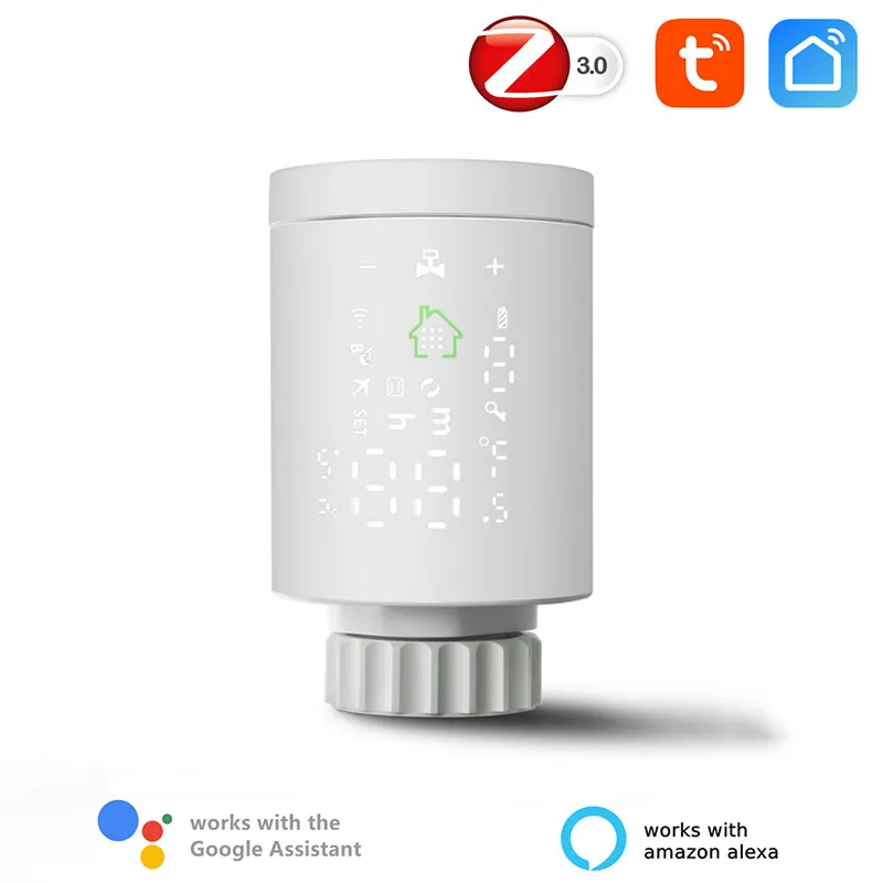 

TRV ZigBee3.0 Smart Radiator Actuator Programmable Thermostatic Radiator Valve Temperature Controller Voice Control via Alexa