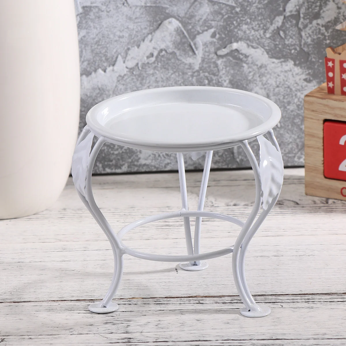 

Metal Stand Flower Pot Holder Metal Potted Rack Outdoor Indoor Garden Flower Pot Display Stand ( White )